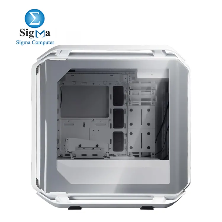 Cooler Master Cosmos C700M White Edition: Full tower case with E-ATX support, tempered glass, USB-C, 4x USB 3.0, vertical GPU mount with PCIe 4.0 riser, ARGB lighting, and 420mm radiator support