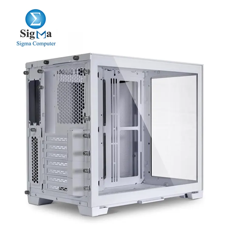 Lian Li O11 Dynamic Mini Snow White     Compact ATX case with modular slots  supports up to E-ATX  395mm GPU  360mm radiators  SFX PSU  and up to 9 fans.