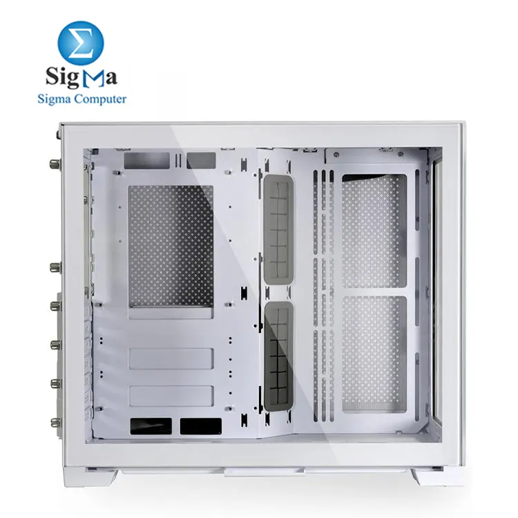 Lian Li O11 Dynamic Mini Snow White     Compact ATX case with modular slots  supports up to E-ATX  395mm GPU  360mm radiators  SFX PSU  and up to 9 fans.