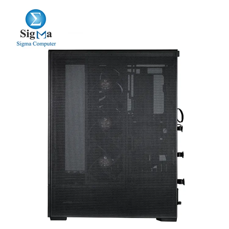 Lian Li SUP01: 45L compact stand-up case with front-facing GPU, PCIe 4.0 riser, ARGB lighting, supports ATX motherboards, up to 360mm AIO, and includes 3x120mm fans