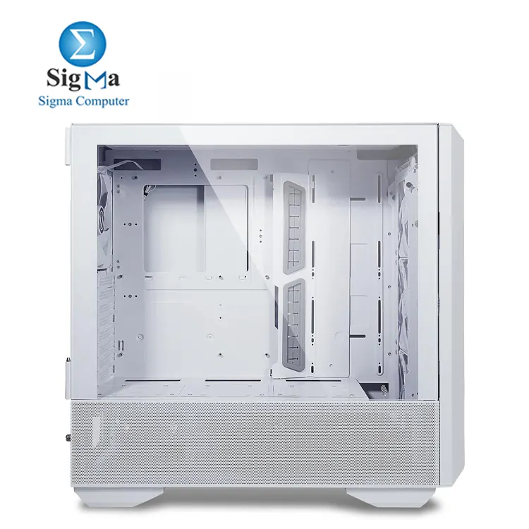 Lian Li LANCOOL 3R-W WHITE: Mid-tower case with tempered glass, supports E-ATX motherboards, 4x140mm PWM fans, up to 420mm radiators, 12 storage bays, USB 3.0 & USB-C ports.