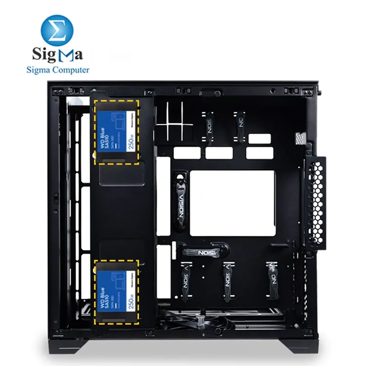 Lian Li O11 VISION COMPACT  O11VPX Black   Supports up to 11 fans  360mm radiators  back-connect ATX motherboards  408mm GPU length  167mm CPU cooler height  multiple storage options  and USB 3.1 Type-C.