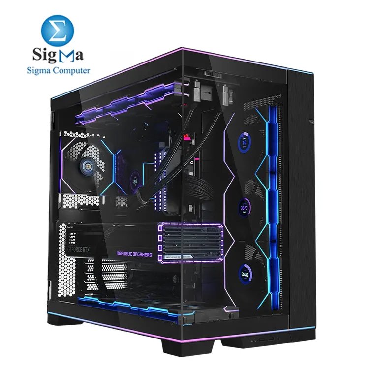 Lian Li O11D EVO RGB Premium mid-tower case with dual RGB strips tempered glass panels E-ATX support 420mm radiator compatibility and up to 455.7mm GPU clearance. Lian Li O11D EVO RGB Premium mid-tower case with dual RGB strips tempered glass panels E-ATX support 420mm radiator compatibility and up to 455.7mm GPU clearance.