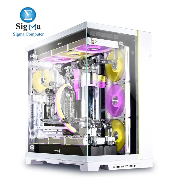 Lian Li O11 DYNAMIC EVO XL White Full-tower case with tempered glass supports E-ATX motherboards up to 3x 420mm radiators 11 fans 7 drives GPU clearance 460mm dual-chamber design multiple I O ports. Lian Li O11 DYNAMIC EVO XL White Full-tower case with tempered glass supports E-ATX motherboards up to 3x 420mm radiators 11 fans 7 drives GPU clearance 460mm dual-chamber design multiple I O ports.