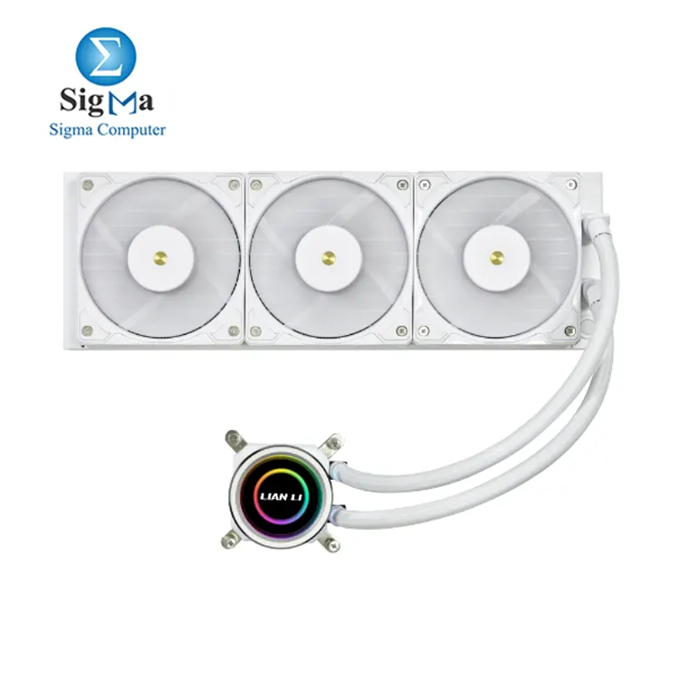 Lian Li Galahad II Trinity 360  4200 RPM pump  396mm radiator  120mm fans  high airflow  Intel   AMD compatible.