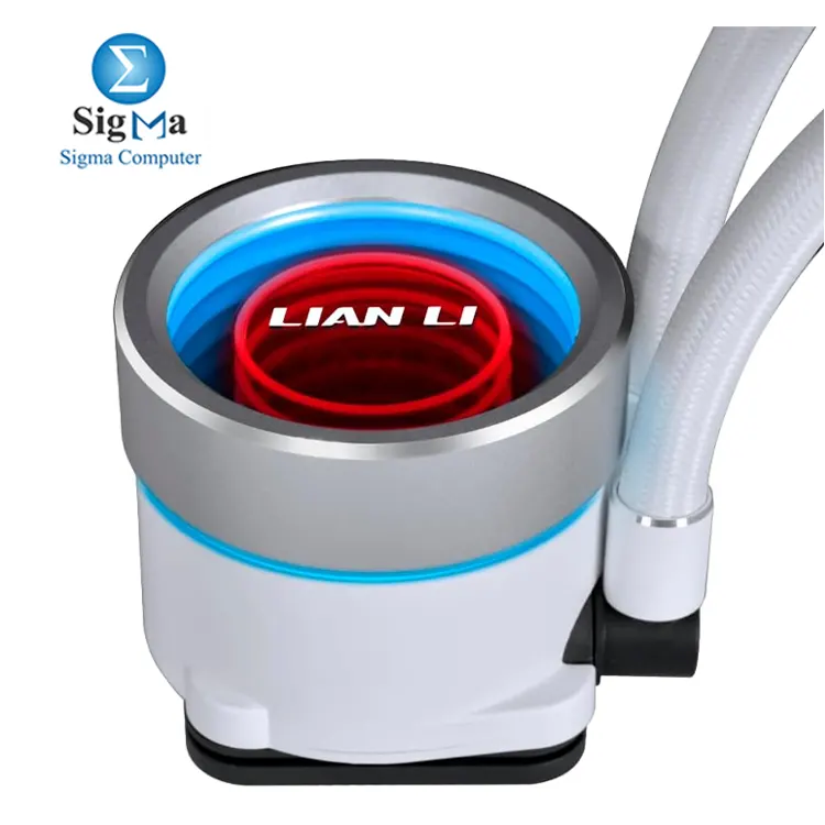 Lian Li Galahad II Trinity 240MM GA2T24W WHITE: 3200 RPM pump, 240mm radiator, 120mm ARGB fans, 79.9 CFM airflow, 30 dB noise, Intel LGA 1700/1200/115x & AMD AM5/AM4 compatible.