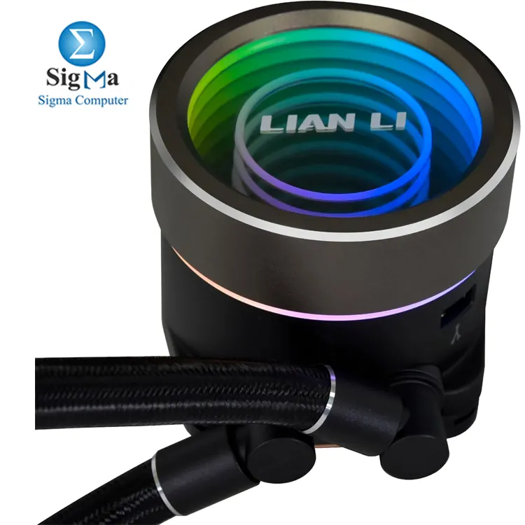 Lian Li GA II Trinity 360 GA2T36B BLACK: 360mm AIO liquid cooler with 3200 RPM pump, 120mm ARGB fans, 79.9 CFM airflow, and support for Intel LGA 1700/1200/115x & AMD AM5/AM4 sockets.