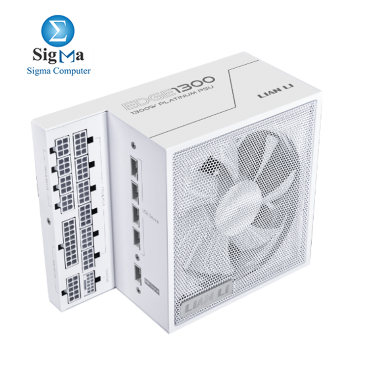 Lian Li EDGE 1300W PSU  L-shape design  80 PLUS Platinum  built-in USB hub  PCIe 5.1  full modular cables  German capacitors  10-year warranty.