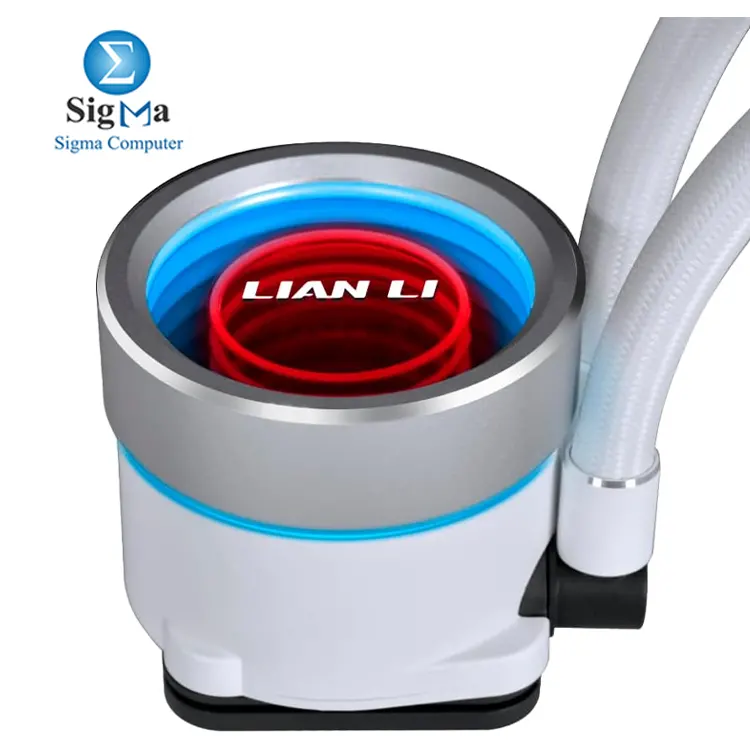 Lian Li GA II Trinity 360MM WHITE     3 pump caps  3200RPM pump  ARGB fans  copper cold plate  Intel   AMD socket support.