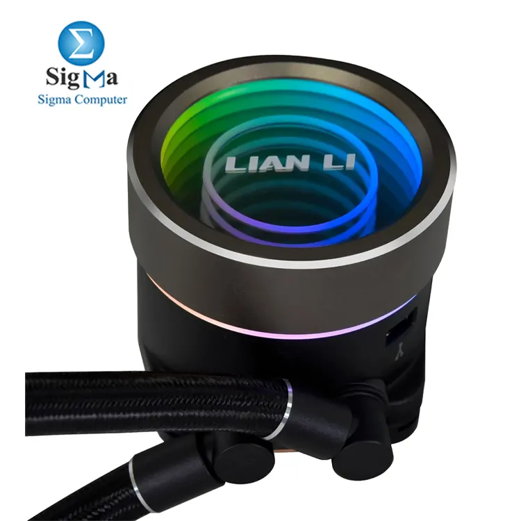 Lian Li GA II TRINITY SL-INF 240MM  3200 RPM pump  240mm radiator  2100 RPM ARGB fans  61.3 CFM airflow  compatible with Intel LGA1700 1200 115x and AMD AM5 AM4 sockets.