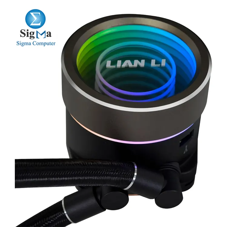 Lian Li Galahad II Trinity 360MM  Customizable ARGB pump  3200 RPM pump speed  397.5mm radiator  2100 RPM fans  61.3 CFM airflow  compatible with Intel LGA 1700 1200 115x   AMD AM5 AM4.