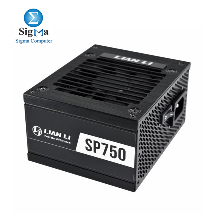 LIAN LI SP750 BLACK  750W fully modular SFX PSU  80 PLUS Gold  zero RPM fan below 40  load  Japanese capacitors  sleek black aluminum housing  5-year warranty.