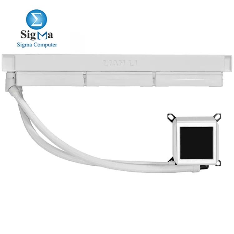 Lian Li GA II LCD GA2ALCD36W White: 2.88” IPS LCD, Asetek 8th Gen pump (3600 RPM), 399.5mm aluminum radiator, 300-2450 RPM fans, Intel LGA 1700/1200/115x & AMD AM5/AM4 compatible.