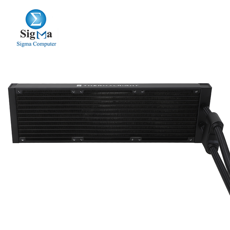 Thermalright Frozen Notte 360 Black ARGB V2 – 360mm liquid cooler with 3×120mm ARGB PWM fans, copper base, 5300RPM pump, S-FDB bearings, supports Intel LGA 1851/1700/1200/115X/2011 and AMD AM4/AM5.
