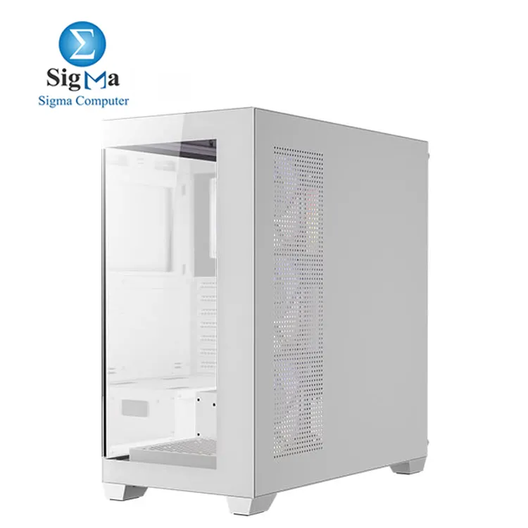 Antec CX300 ARGB White + Antec Atom B750 – Stylish mid-tower case with 4 ARGB fans, tempered glass, ATX support, and Antec Atom B750 750W PSU with full protections