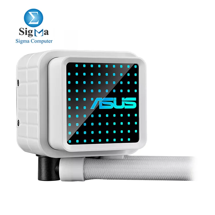 ASUS Prime LC 360 ARGB White Edition – 360mm AIO cooler with triple ARGB fans, copper block, sleeved tubes, Aura Sync, and support for Intel & AMD sockets.