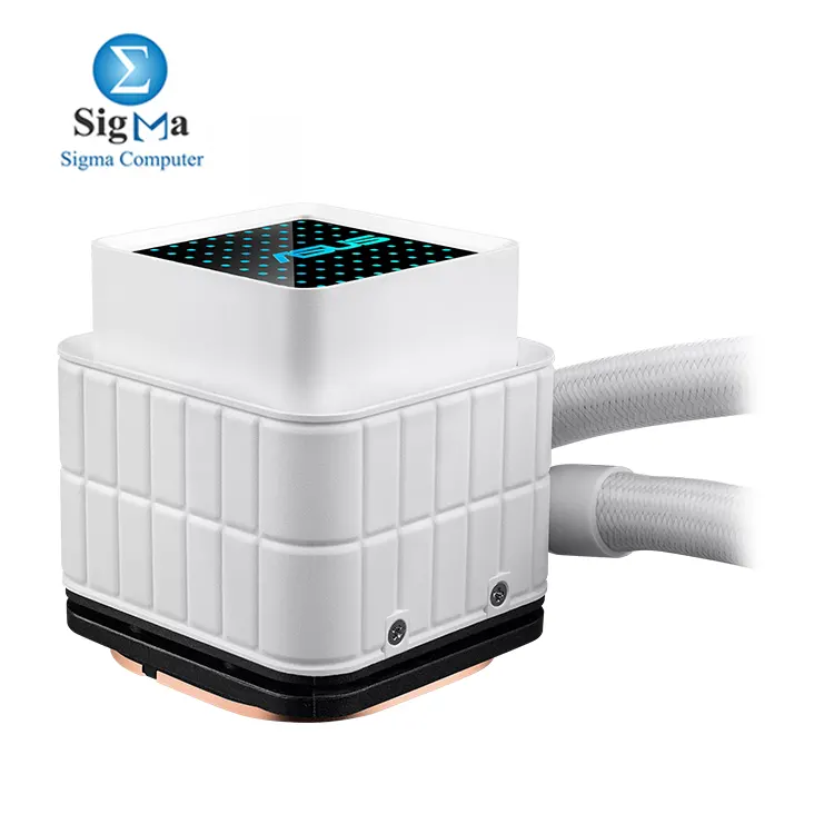 ASUS Prime LC 360 ARGB White Edition – 360mm AIO cooler with triple ARGB fans, copper block, sleeved tubes, Aura Sync, and support for Intel & AMD sockets.