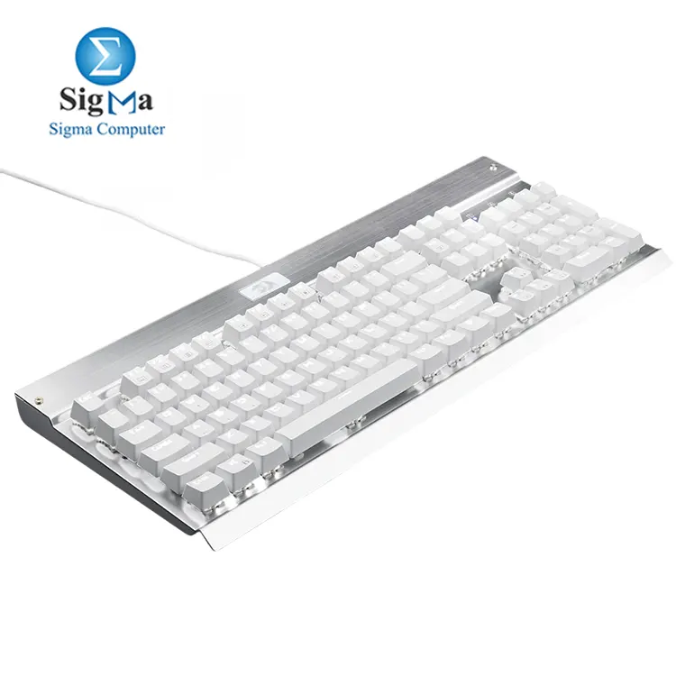 Redragon KG010 – Full-size mechanical keyboard with quiet Brown switches, white LED backlight, anti-ghosting, and durable aluminum construction.