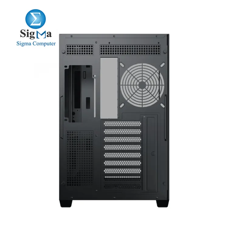 Xigmatek Aqua V Air     ATX case with 410mm GPU support  165mm CPU cooler clearance  360mm radiator support  dual tempered glass  and up to 10 fans.
