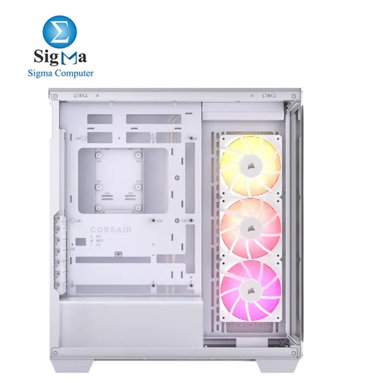 Corsair 3500X ARGB Mid-Tower Case  supports up to E-ATX motherboards  includes 3 ARGB fans  360mm radiator support  tempered glass panels  USB-C front I O