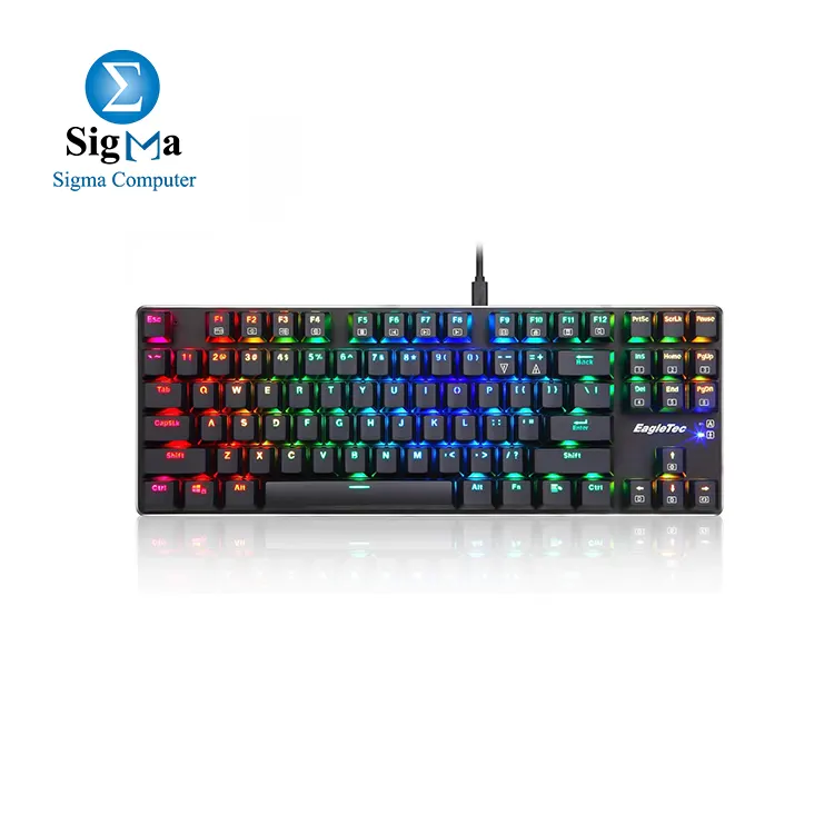 EagleTec KG060-BR RGB LED Backlit Mechanical Gaming Keyboard Low Profile Mechanical Gamers Keyboard 87 Key Metal Mechanical Computer USB Gaming Keyboard for PC Quiet (Black) EagleTec KG060-BR RGB LED Backlit Mechanical Gaming Keyboard Low Profile Mechanical Gamers Keyboard 87 Key Metal Mechanical Computer USB Gaming Keyboard for PC Quiet (Black)