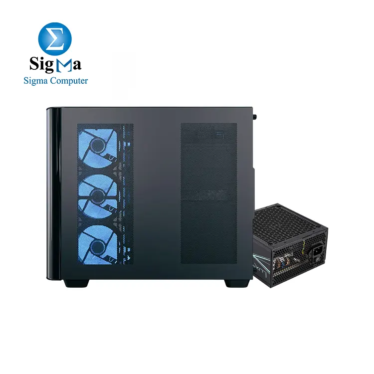 Aerocool P500C-G-BK-v1 Mid-Tower ARGB Case with Aerocool LUXPRO 750W 80+ Bronze PSU.