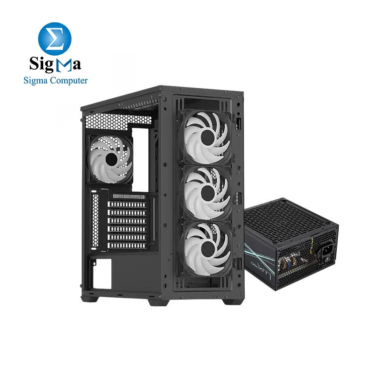  AeroCool D501A Mid-Tower Case – Black with Aerocool LUXPRO 750W 80+ Bronze PSU.