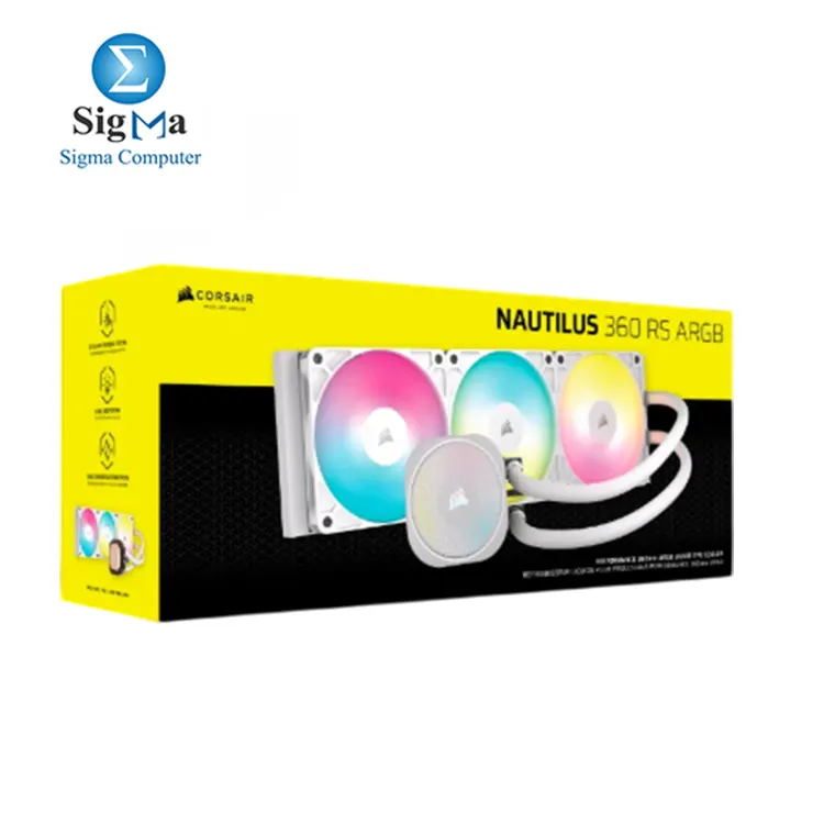 Corsair NAUTILUS 360 RS ARGB     360mm liquid cooler with 3x ARGB PWM fans  copper cold plate  Intel   AMD socket support