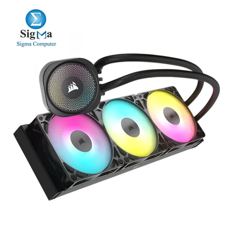 CORSAIR NAUTILUS 360 RS ARGB – 360mm liquid cooler with ARGB fans, copper cold plate, PWM control, low noise, and support for Intel LGA 1851/1700 & AMD AM5/AM4.