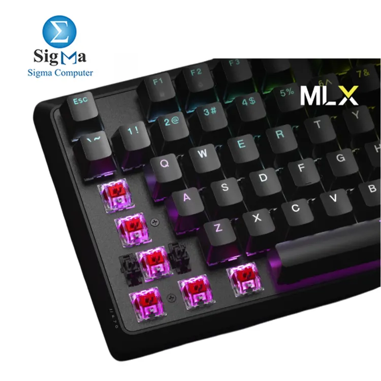 Corsair K70 CORE RGB Mechanical Keyboard – Full-size, MLX Red switches, 1000Hz polling rate, wired USB, iCUE support, anti-ghosting, FN media controls.