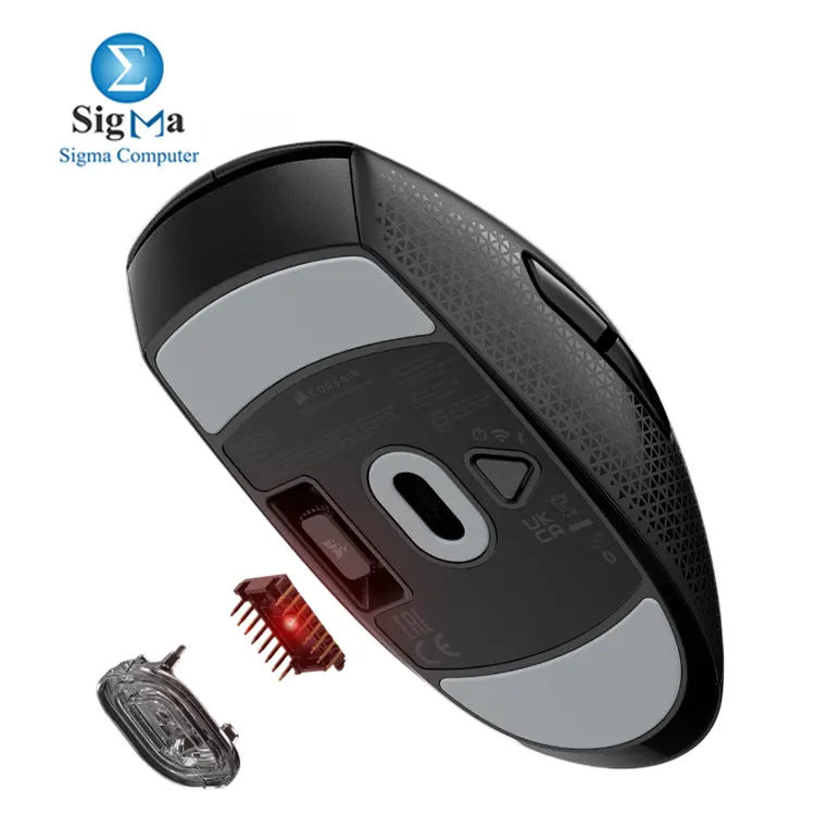CORSAIR M55 WIRELESS     60g  Optical Sensor  24 000 DPI  Dual Wireless  SLIPSTREAM   Bluetooth   Up to 400hrs Battery  Universal Grip.