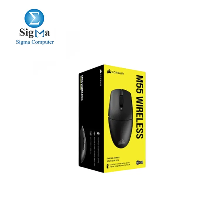 CORSAIR M55 WIRELESS     60g  Optical Sensor  24 000 DPI  Dual Wireless  SLIPSTREAM   Bluetooth   Up to 400hrs Battery  Universal Grip.
