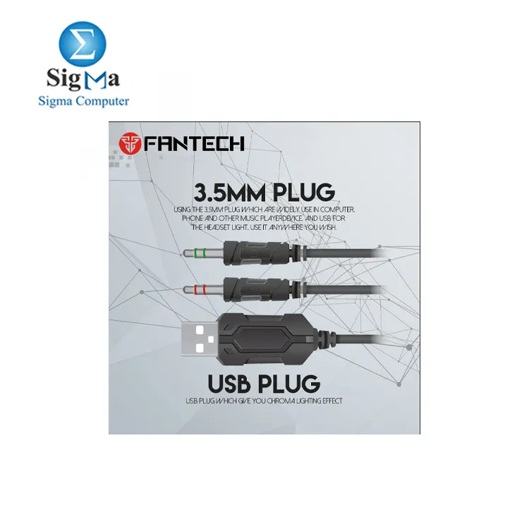 Fantech HG20 Chief II     Over-Ear RGB Gaming Headset with 50mm drivers  3.5mm   USB  2M braided cable  and omnidirectional mic.