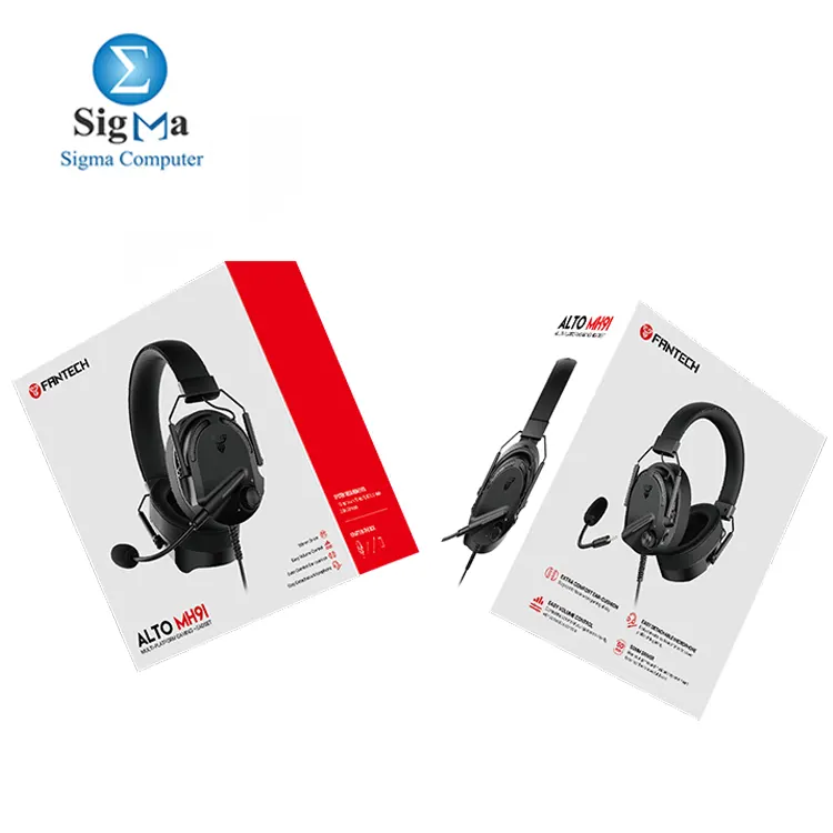 FANTECH ALTO HG26 – Virtual 7.1 surround sound, RGB lighting, 50mm drivers, USB connection, detachable noise-cancelling mic, 2m PVC cable.