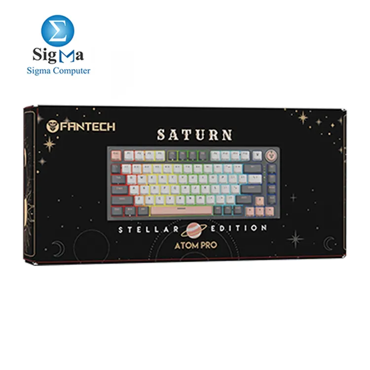 FANTECH ATOM PRO83 MK913 – 83 Keys, Tri-Mode (2.4G/BT/Wired), Hot-Swappable Mechanical Switches, RGB Side Panel, Volume Knob, Full Anti-Ghosting.