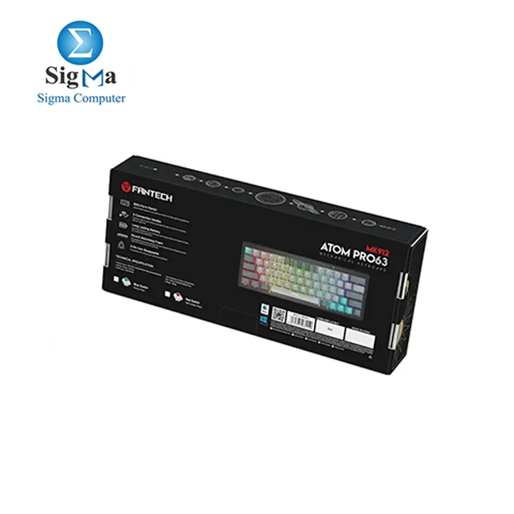 FANTECH ATOM PRO63 MK912     63 Keys  Hot-Swappable Blue Switches  RGB  Triple Mode  Bluetooth  2.4GHz  Wired 