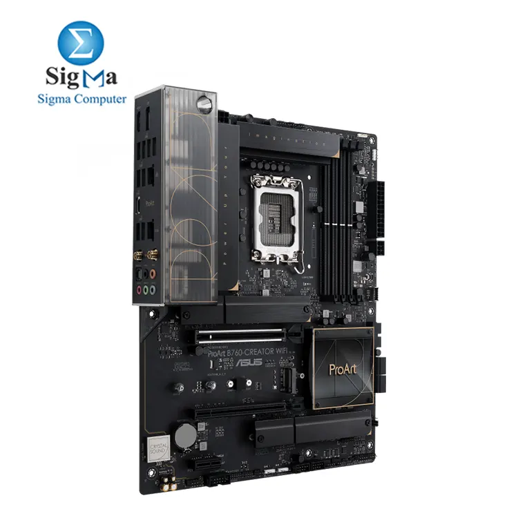 ASUS ProArt B760-CREATOR WIFI – ATX motherboard with LGA1700, DDR5 up to 192GB, PCIe 5.0, 3× M.2, 2.5G LAN, Wi-Fi 6, USB-C 20Gbps, HDMI 2.1, DP 1.4, and Aura Sync.