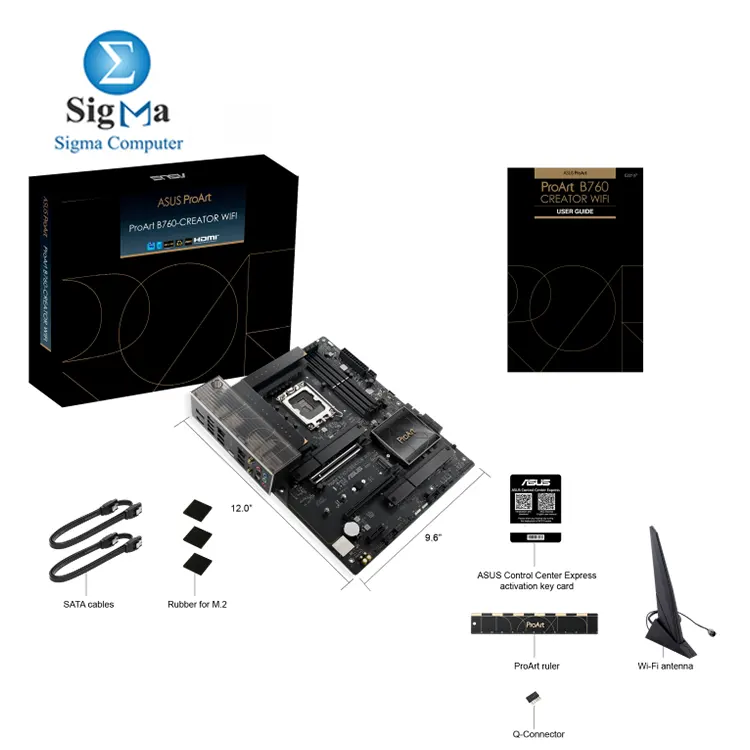 ASUS ProArt B760-CREATOR WIFI – ATX motherboard with LGA1700, DDR5 up to 192GB, PCIe 5.0, 3× M.2, 2.5G LAN, Wi-Fi 6, USB-C 20Gbps, HDMI 2.1, DP 1.4, and Aura Sync.