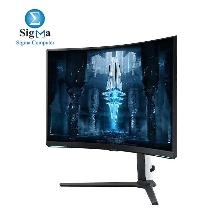 Samsung LS32BG850NMXUE – 32-Inch Curved UHD VA 240Hz, 1ms, Quantum Mini-LED, HDR2000, 95% DCI-P3, FreeSync Premium Pro, HDMI 2.1, DP 1.4, Adjustable Stand.