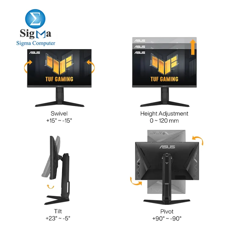 ASUS TUF Gaming VG249QL3A: 23.8-Inch Full HD IPS, 180Hz, 1ms GTG, FreeSync Premium, ELMB, 99% sRGB, 350cd/m², HDMI & DisplayPort, ergonomic stand.