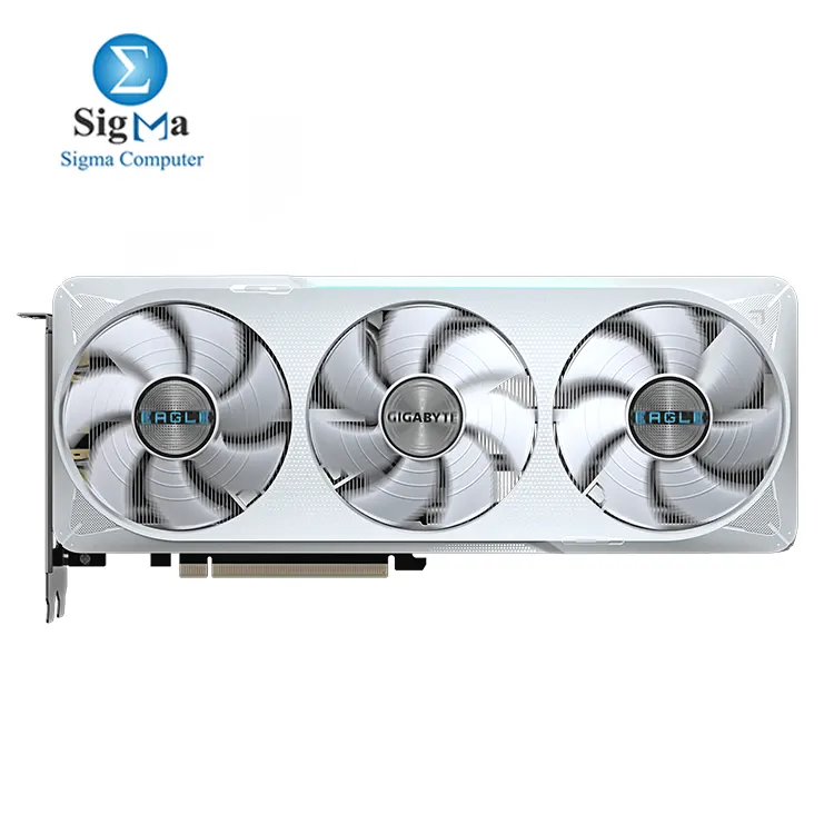 GIGABYTE RTX 5070 EAGLE OC ICE SFF 12G – 12GB GDDR7, 192-bit, 28Gbps, 2587MHz boost, 6144 CUDA cores, PCIe 5.0, 3x DP 2.1b, 1x HDMI 2.1b, 1x 16-pin, ATX size.