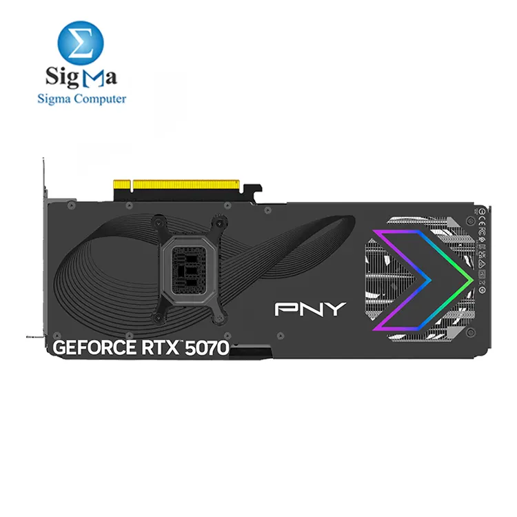 PNY GeForce RTX 5070 ARGB OC     Blackwell  12GB GDDR7  6144 CUDA Cores  2.16GHz  Triple Fan RGB  250W TDP  3x DP   1x HDMI  Dual 8-pin.