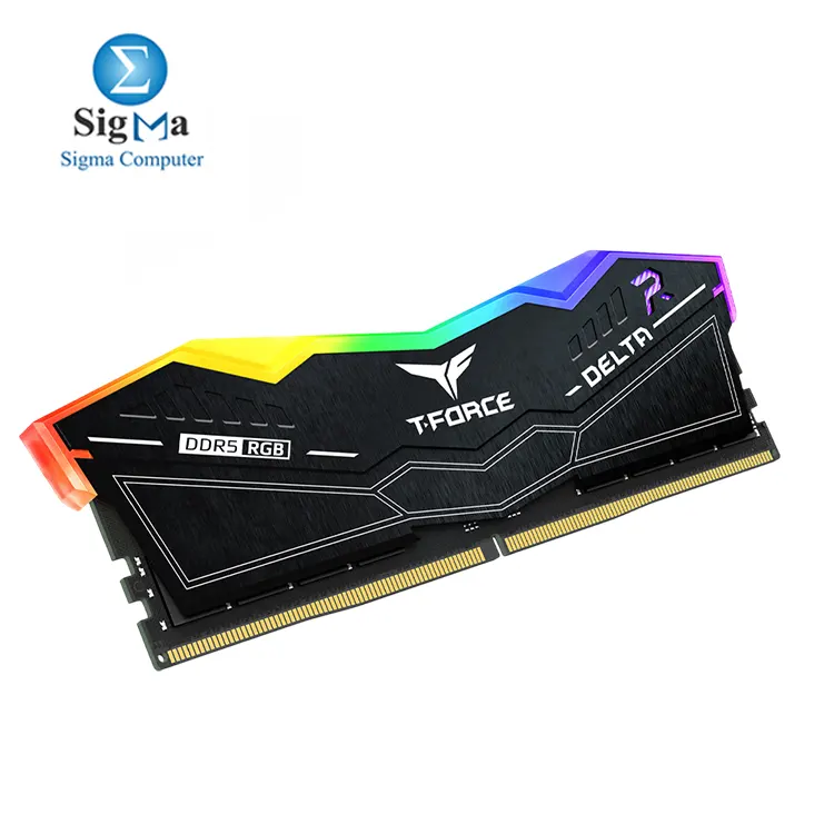 TeamGroup T-Force Delta RGB DDR5 32GB (1x32GB) 6000MHz CL38 – DDR5 gaming memory with RGB lighting, Intel XMP 3.0 support, enhanced PMIC cooling, and on-die ECC for stability