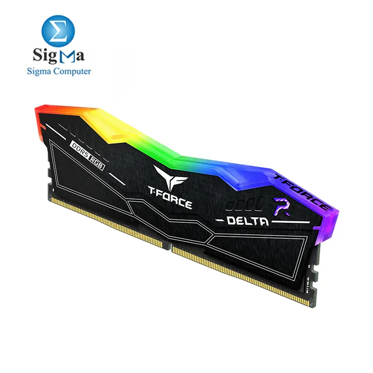 TeamGroup T-Force Delta RGB DDR5 32GB (1x32GB) 6000MHz CL38 – DDR5 gaming memory with RGB lighting, Intel XMP 3.0 support, enhanced PMIC cooling, and on-die ECC for stability
