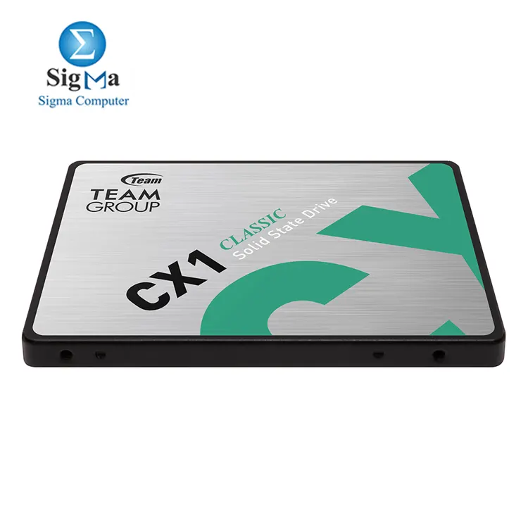 TeamGroup CX1 240GB SSD – SATA III, 520MB/s read, 430MB/s write, 80TBW, 2.5 form factor, shock-resistant, SLC caching, ECC support.