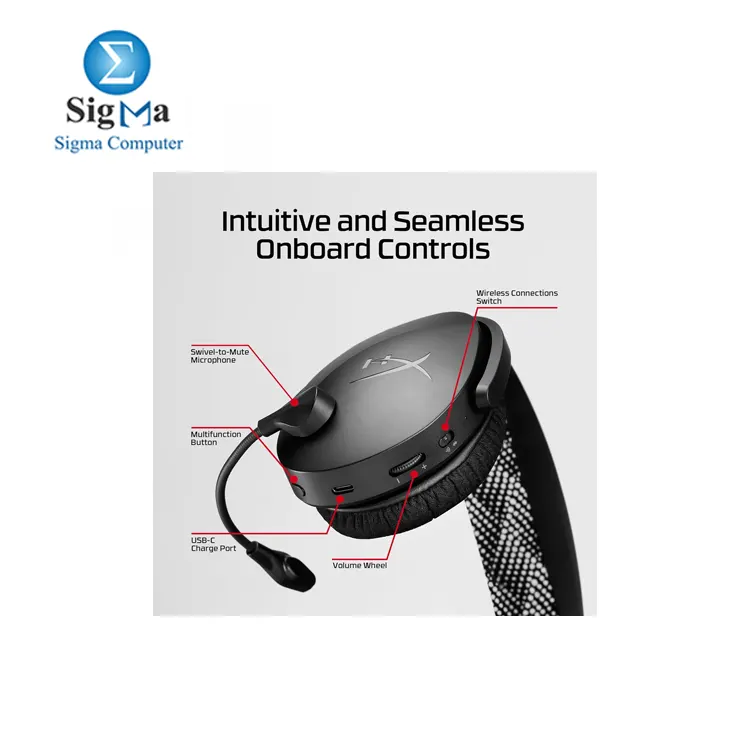 HyperX Cloud Jet Dual Wireless – 2.4GHz & Bluetooth, 40mm drivers, up to 25h battery, noise-canceling mic, compatible with PC, Mac, PS5/PS4, Mobile.