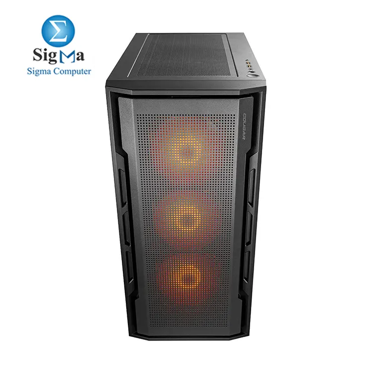 Cougar UNIFACE RGB Black     Mid Tower case with E-ATX support  400mm GPU clearance  4 pre-installed ARGB fans  USB-C  tempered glass  and 420mm radiator support.