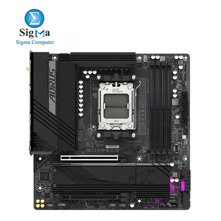 GIGABYTE B650M AORUS ELITE AX     AM5 mATX board with DDR5 support  PCIe 5.0 M.2  2.5GbE LAN  Wi-Fi 6E  USB-C Gen2x2  and Q-Flash Plus.