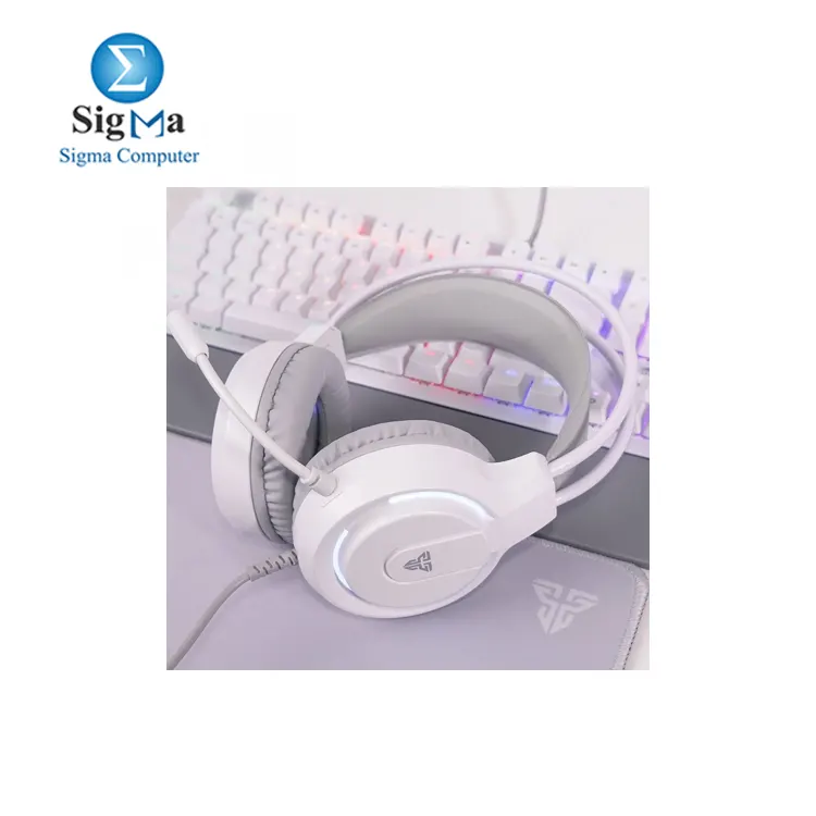 Fantech FLASH HQ53 White delivers powerful 50mm drivers flexible omni mic and dual connectivity via USB 3.5mm for PC PS4 and Android.