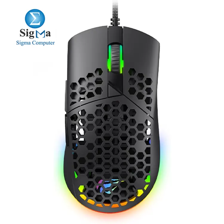 Havit MS1036 RGB Gaming Mouse     Optical sensor  4-level adjustable DPI  programmable buttons  ergonomic anti-slip design  RGB lighting  adjustable weights  USB wired  multi-OS compatible.